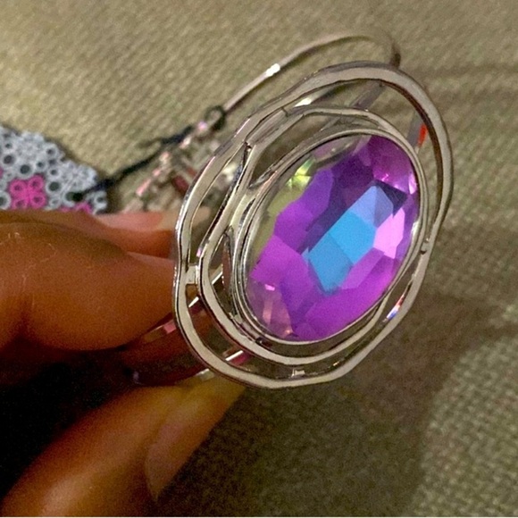 💎 Silver Bracelet w/Iridescent Gem 💎, NWT - Picture 4 of 4